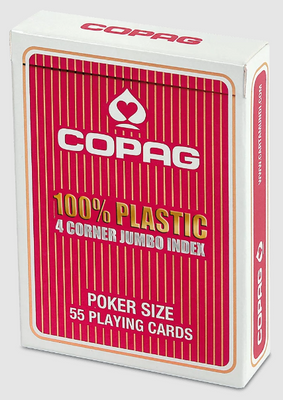 Гральні Карти Copag 100 Plastik Poker Karten Jumbo Index - Rot ASS64061 фото