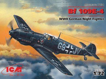 Збірна модель ICM - Месершмит Bf 109E-4, німецький нічний винищувач 2 Світової війни (1:72) 72134 фото