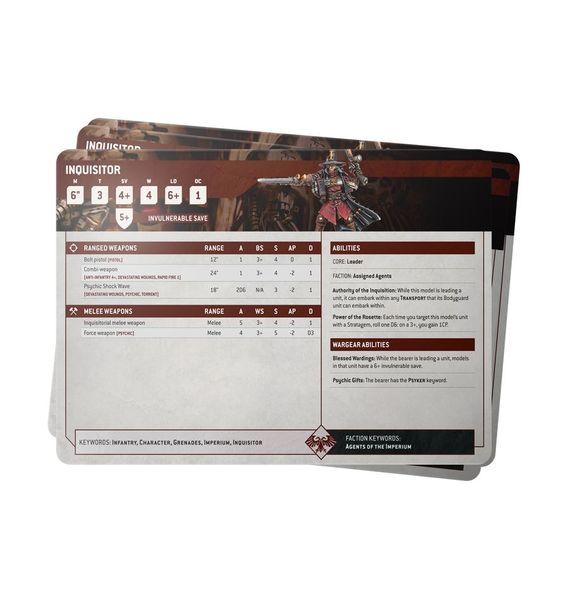 Игровой набор GW - Warhammer 40000: Datasheet Cards - Imperial Agents (Eng) 60050108011 фото