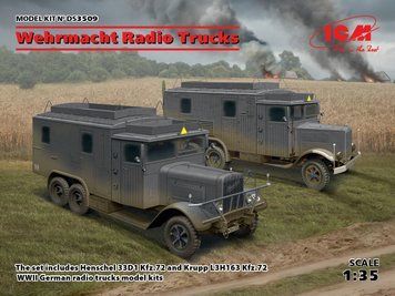 Збірна модель ICM - Машини радіозвязку Вермахту (Henschel 33D1 Kfz.72, Krupp L3H163 Kfz.72) (1:35) DS3509 фото