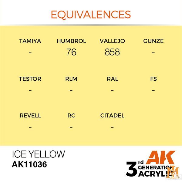 Краска AK - Standard: Ice Yellow AK11036 фото