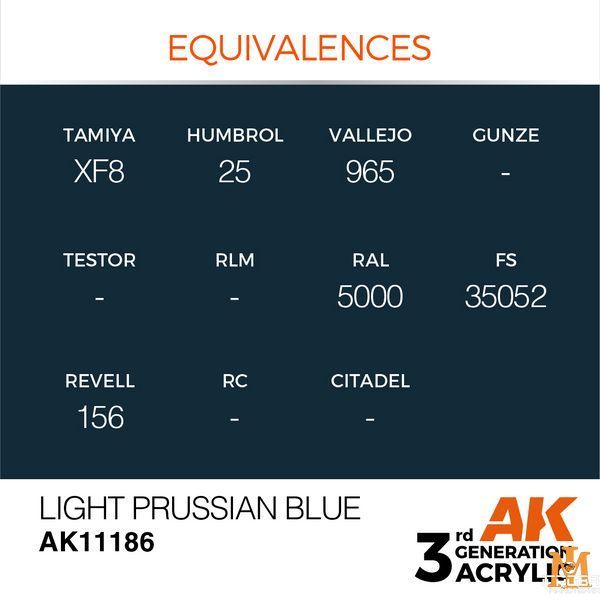 Фарба AK - Standard: Light Prussian Blue AK11186 фото