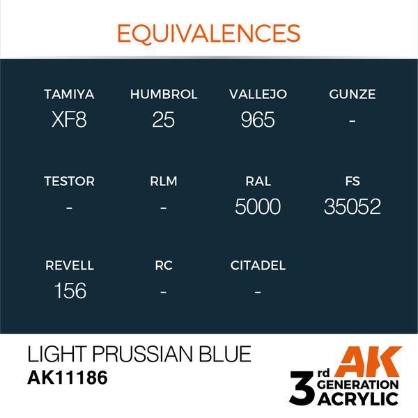 Краска AK - Standard: Light Prussian Blue AK11186 фото