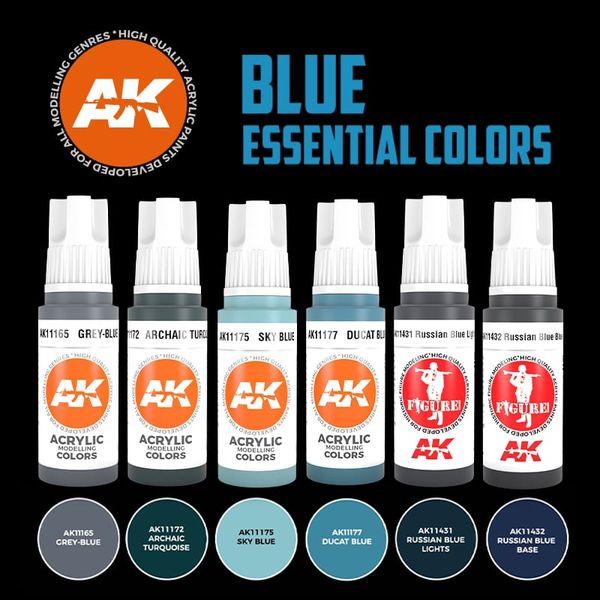 Набор красок AK - BLUE UNIFORM COLORS 3G AK11618 фото