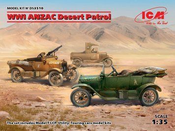 Збірна модель ICM - Пустельний патруль ANZAC (Model T LCP, Utility, Touring) (1:35) DS3510 фото