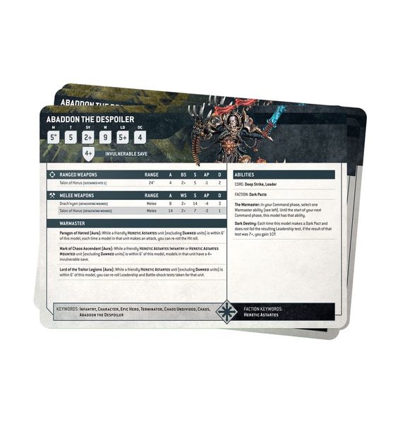 Игровой набор GW - Warhammer 40000: Datasheet Cards - Chaos Space Marine (Eng) 60050102012 фото