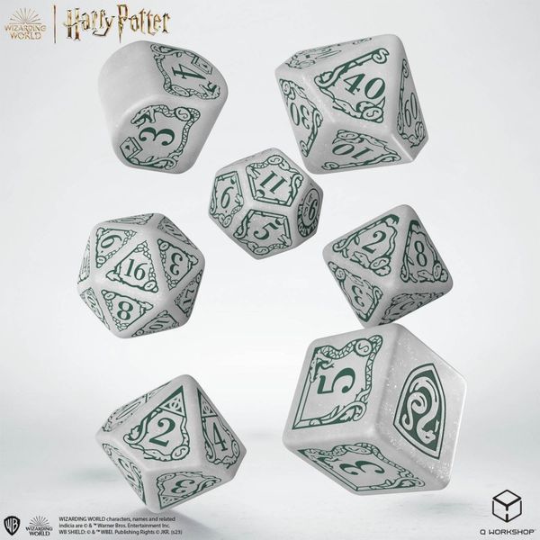 Набір кубиків Q Workshop - Harry Potter. Slytherin Modern Dice Set - White 190142/2023/2/B фото