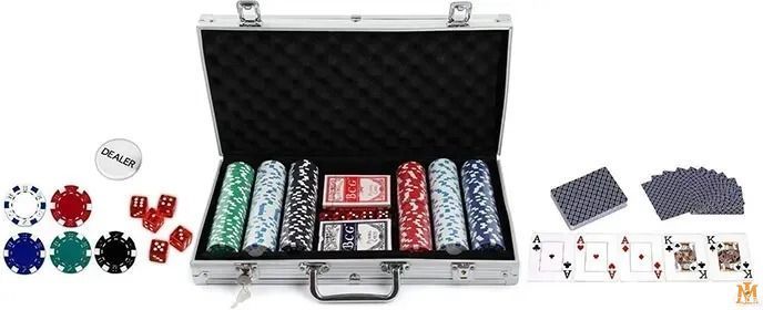 Покерний набір 300 фішок, алюмінієвий кейс - Poker PN300A фото
