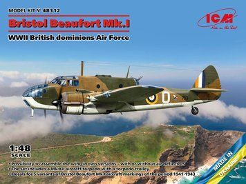 Збірна модель ICM - Bristol Beaufort Mk.I, ВПС Британських домініонів 2СВ (1:48) 48312 фото