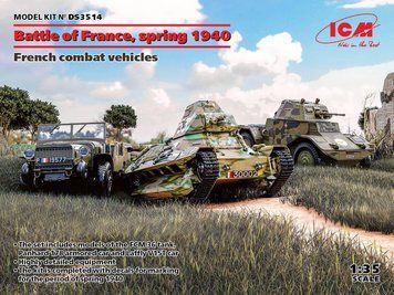 Збірна модель ICM - Битва за Францію, весна 1940. Французька бойова техніка (Panhard 178 AMD-35, FCM 36, Laffly V15T) (Panhard 178 AMD-35, FCM 36, Laffly V15T) (1:35) DS3514 фото