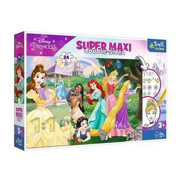 Пазли + розмальовка Trefl - SUPER МАХІ. Щасливі принцеси Дісней (24 елм.) 41008 фото