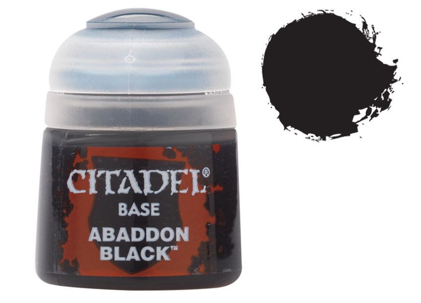 Краска Citadel - Base: Abaddon Black (12ml) (6-pack) 9918995023206 фото