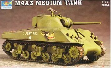 Збірна модель Trumpeter - 1/72 Американський танк M4A3 TR07224 фото