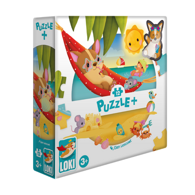 Пазли Puzzle Plus з іграшкою - Локи на пляжі (12 шт) 51922_EU фото