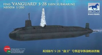 Збірна модель Bronco - 1/350 Британський підводний човен Royal Navy SSBN HMS Vanguard S-28 NB5014 фото