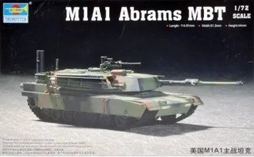 Збірна модель Trumpeter - 1/72 Американський танк M1A1 Abrams MBT TR07276 фото