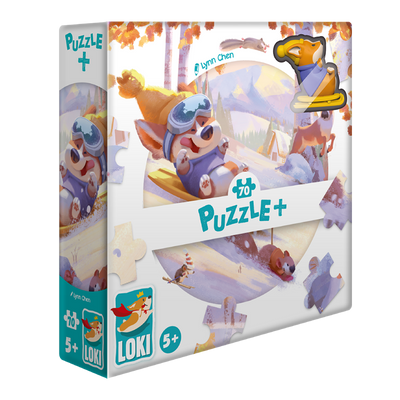 Пазли Puzzle Plus з іграшкой - Локі на санчатах (70 шт) 51924_EU фото