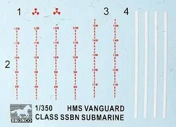 Сборная модель Bronco - 1/350 Подводный корабль HMS-29/30/31 Vanguard Class SSBN NB5015 фото