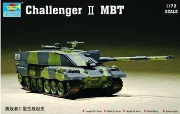 Збірна модель Trumpeter - 1/72 Британський танк Challenger II MBT TR07214 фото