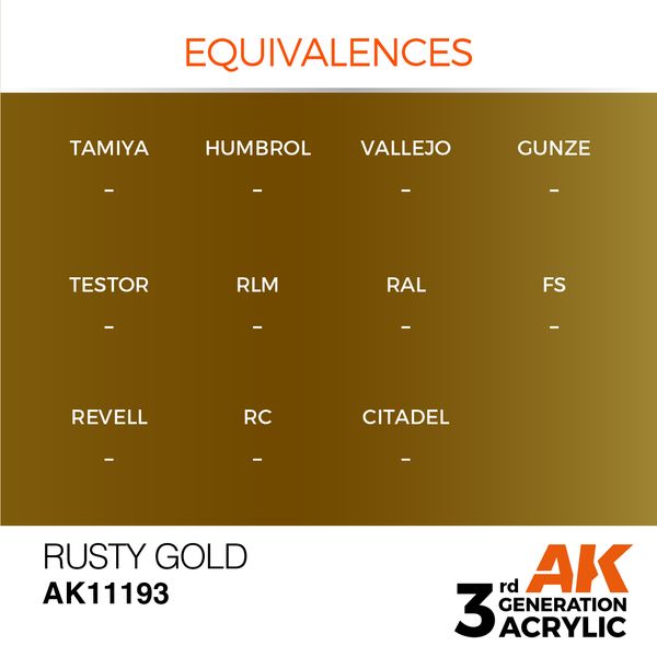 Фарба AK - Metallic: Rusty Gold AK11193 фото