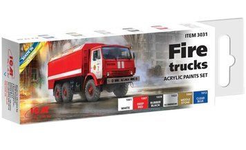 Набор красок ICM - Acrylic Paint Set: Fire trucks (6 x 12 ml) ICM3031 фото