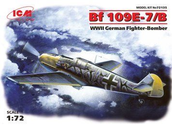 Збірна модель ICM - Месершмит Bf 109E-7/B, німецький винищувач-бомбардувальник 2 Світової війни (1:72) 72135 фото