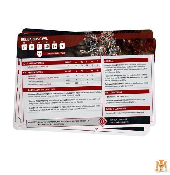 Ігровий набір GW - Warhammer 40000: Datasheet Cards - Adeptus Mechanicus (10th Ed) 2023 (Eng) 60050116002 фото