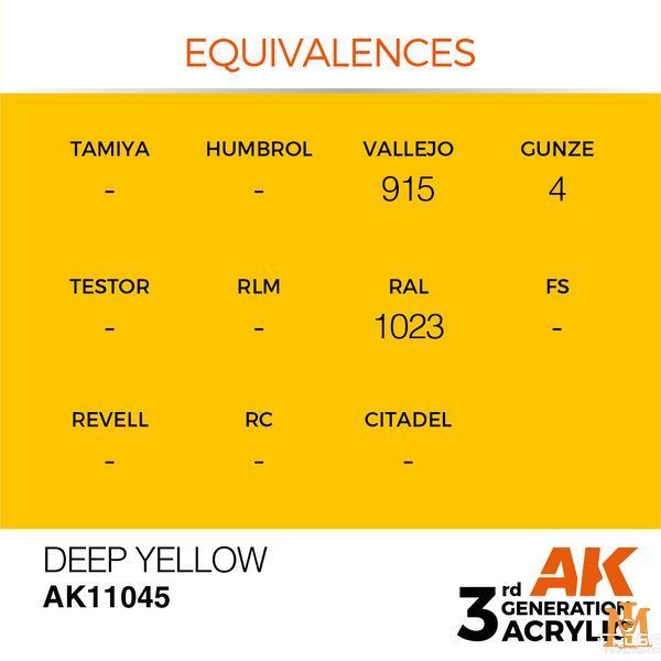 Краска AK - Intense: Deep Yellow AK11045 фото