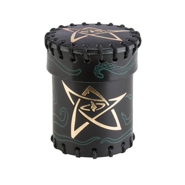 Кубок для кубиков Leather Dice Cup. Call of Cthulhu - Black and green-golden CCTH104 фото
