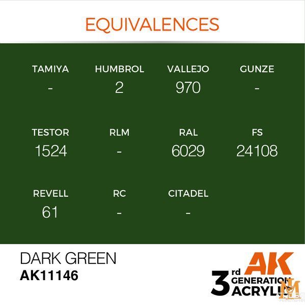 Краска AK - Standard: Dark Green AK11146 фото