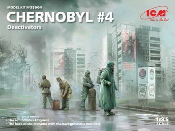 Збірна модель ICM - Чорнобиль #4. Дезактиватори (4 фігури) (1:35) 35904 фото