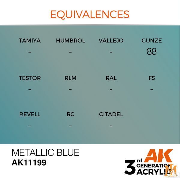 Краска AK - Metallic: Metallic Blue AK11199 фото