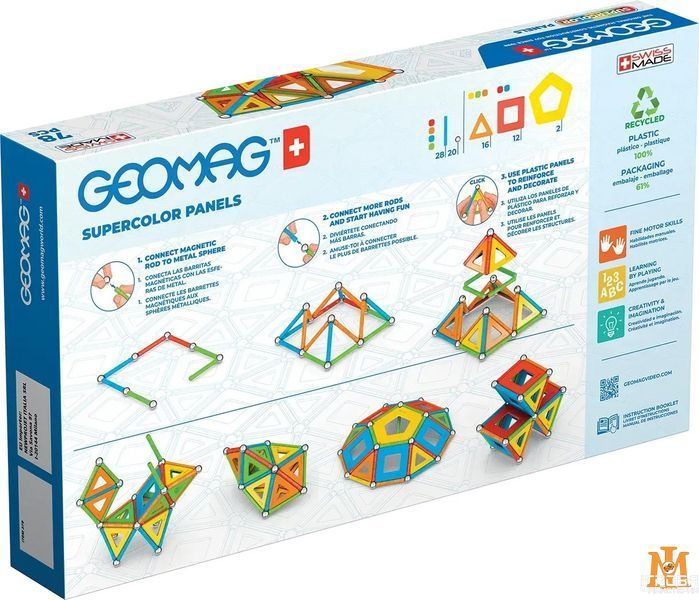 Магнитный конструктор Геомаг 78 деталей / Geomag Supercolor Panels 379 фото