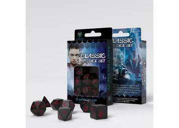 Набір кубиків Q Workshop - Dice Set. Classic RPG Black and red (7) SCLE06 фото