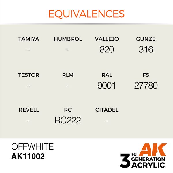 Краска AK - Standard: Offwhite AK11002 фото