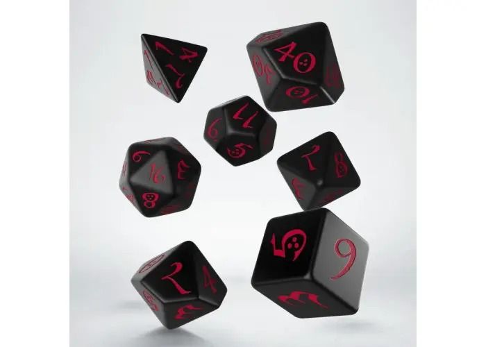 Набор кубиков Q Workshop - Dice Set. Classic RPG Black and red (7) SCLE06 фото