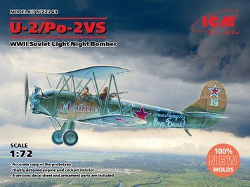 Збірна модель ICM - У-2/По-2ВС, Радянський легкий нічний бомбардувальник II СВ (1:72) 72243 фото