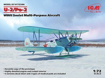 Збірна модель ICM - У-2/По-2, Радянський багатоцільовий літак II СВ (1:72) 72244 фото