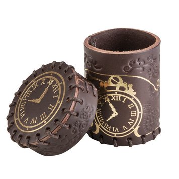 Кубок для кубиків Q Workshop - Leather Dice Cup. Steampunk - Brown and golden CSTE102 фото