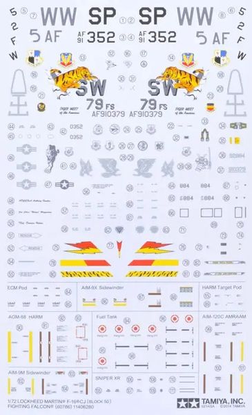 Збірна модель Tamiya - 1/72 Реактивний Літак Lockheed Martin F-16CJ W/FULL EQUIPMENT TAM60788 фото