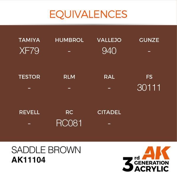 Краска AK - Standard: Saddle Brown AK11104 фото