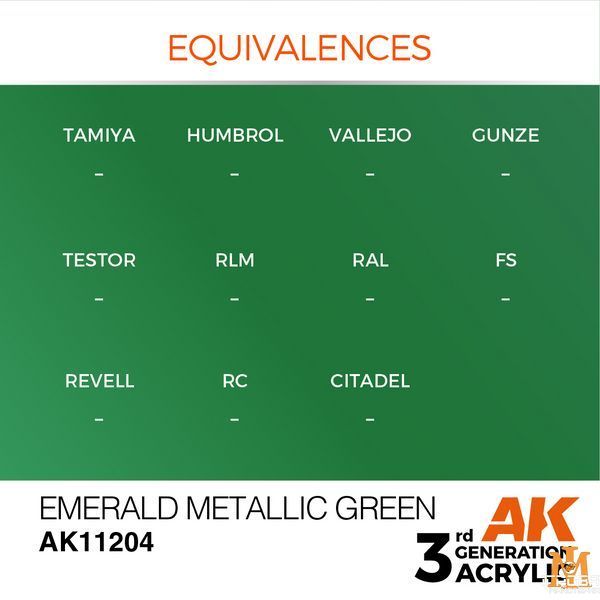 Фарба AK - Metallic: Emerald Metallic Green AK11204 фото