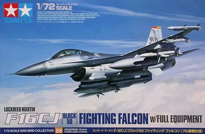 Збірна модель Tamiya - 1/72 Реактивний Літак Lockheed Martin F-16CJ W/FULL EQUIPMENT TAM60788 фото