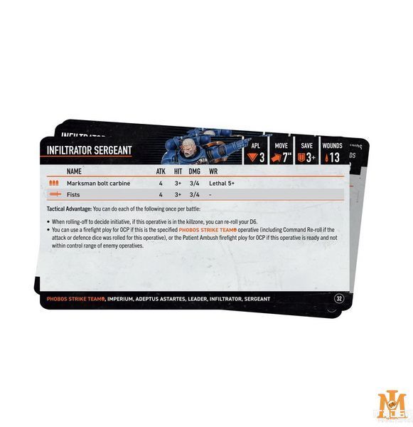 Ігровий набір GW - Warhammer 40000. Kill Team: Datacards - Phobos Strike Team (3 Ed) 2024 (Eng)