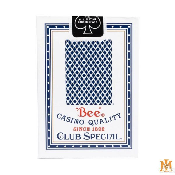 Карти гральні USPCC - Bee Diamond Back Standard Index №92 (червоні/сині) BeeSI фото