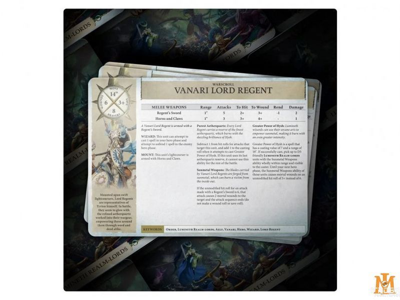Ігровий набір GW - Age of Sigmar: Warscroll Cards - Lumineth Realm-lords (Eng) 60050210003 фото