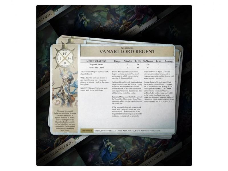 Игровой набор GW - AGE OF SIGMAR: WARSCROLL CARDS - LUMINETH REALM-LORDS (ENG) 60050210003 фото