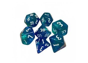 Набір кубиків Games7Days - Double Glitter 7 Dice Set - Blue-Aqua g7dglitdc01 фото
