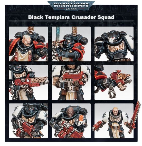 Ігровий набір GW - Warhammer 40000: Black Templars - Primaris Crusader Squad 99120101351 фото