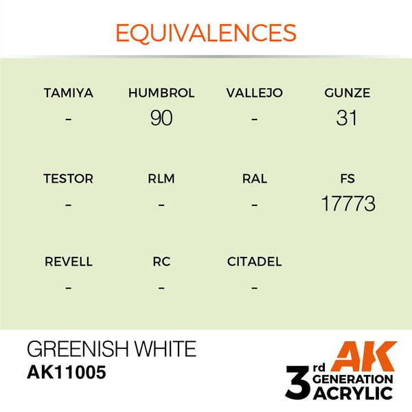 Краска AK - Standard: Greenish White AK11005 фото